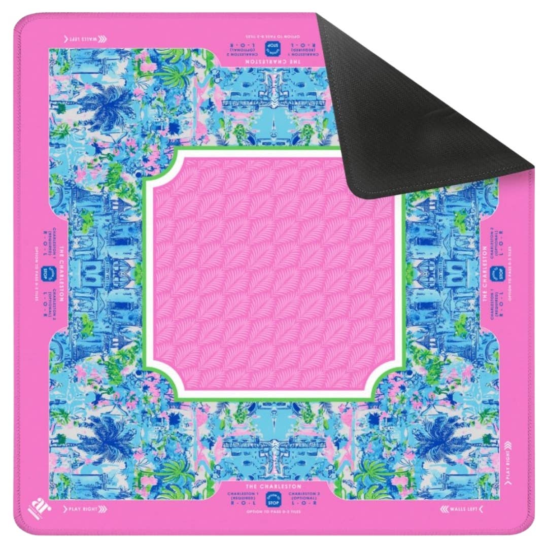 NEOPRENE Palm Beach Collection Mahjong Mat | Pink Blue Lime - Bella Boutique