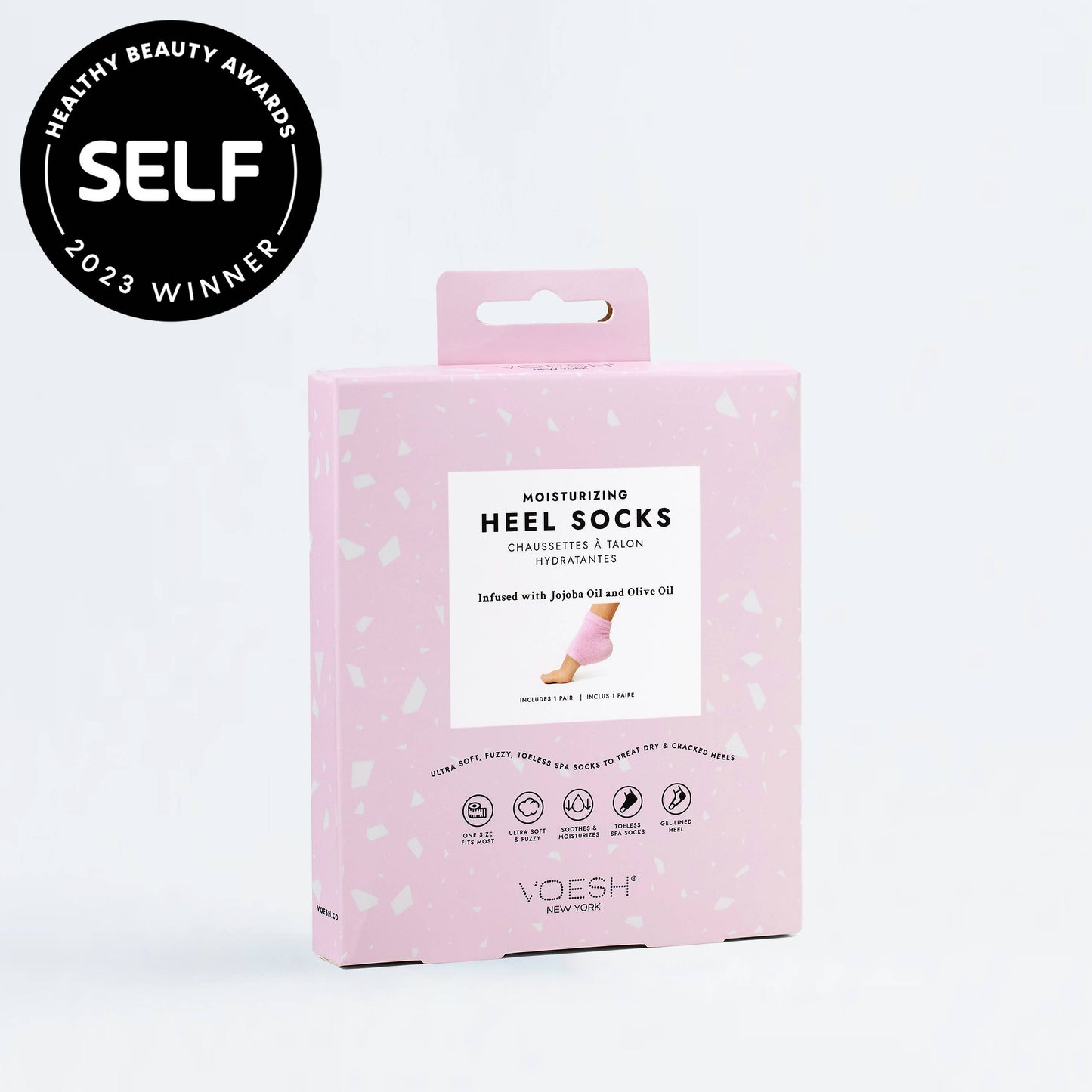 Moisturizing Heel Socks Retail - Pink - Bella Boutique