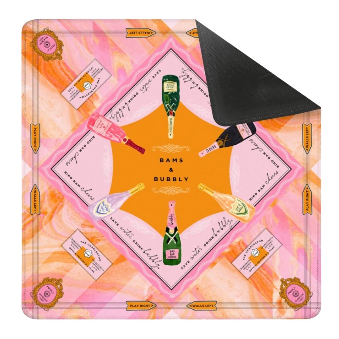 NEW NEOPRENE Bams & Bubbly Mahjong Mat | Champagne & Mahj - Bella Boutique