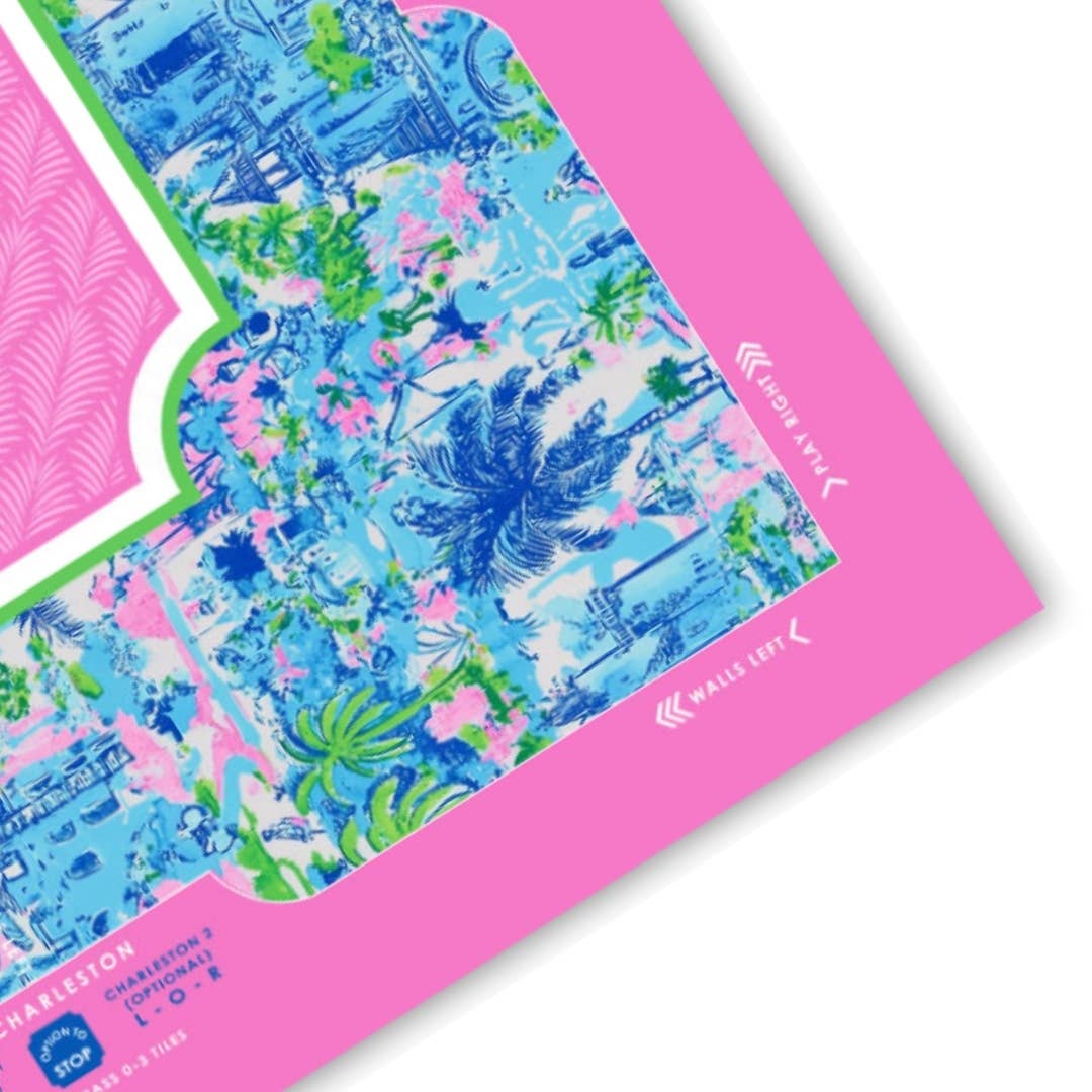 NEOPRENE Palm Beach Collection Mahjong Mat | Pink Blue Lime - Bella Boutique