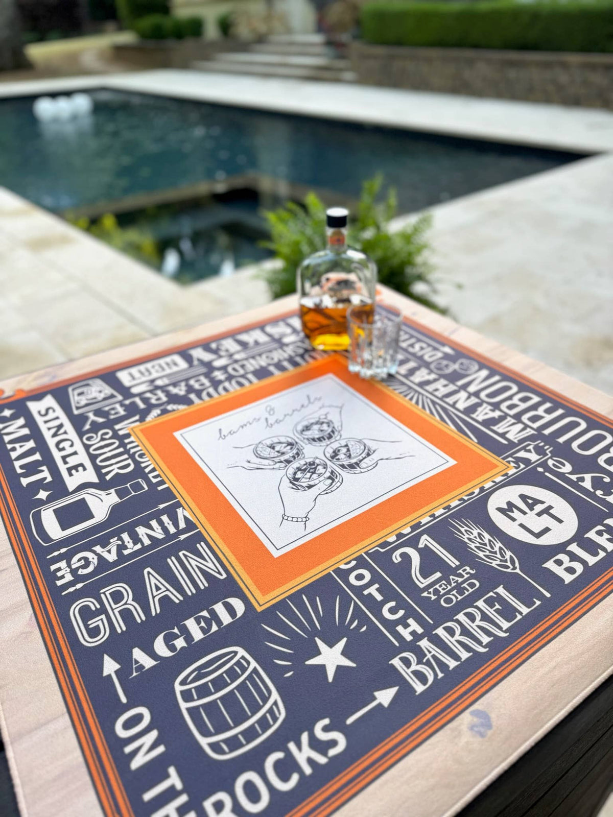 Bams & Barrels Mahjong Mat | Oak Room Whiskey - Bella Boutique