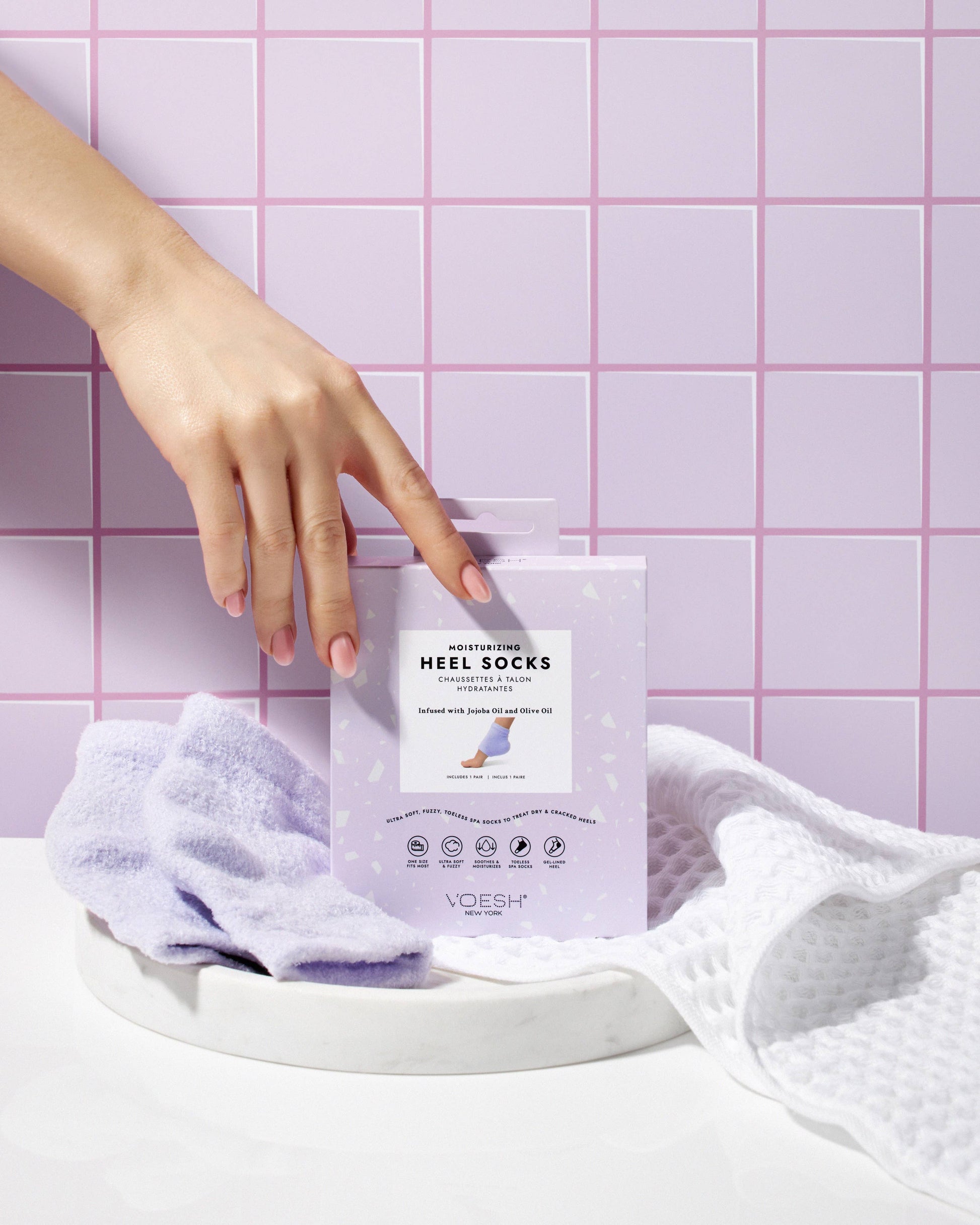 Moisturizing Heel Socks Retail - Purple - Bella Boutique