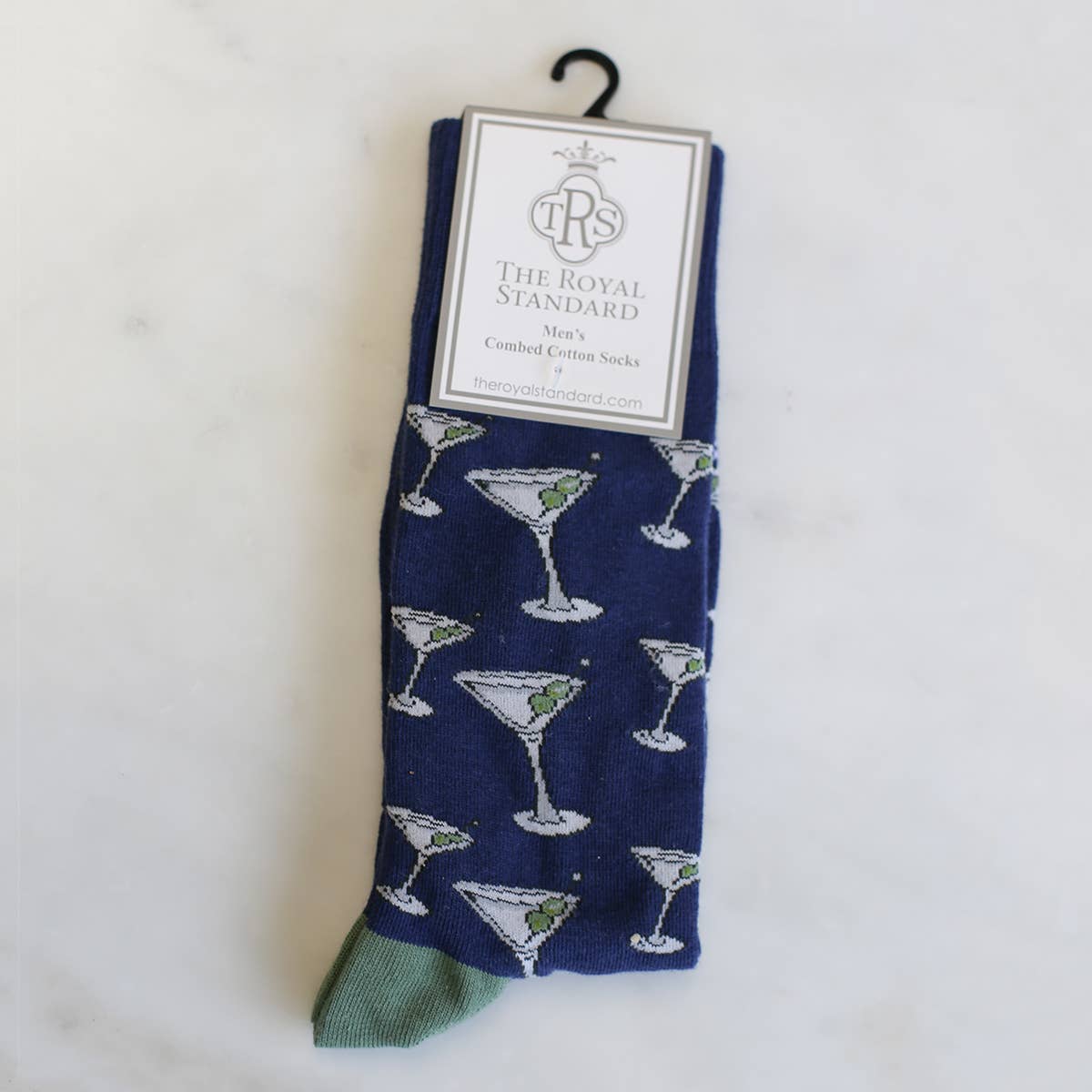 Men's Martini Socks   Navy/Green   One Size - Bella Boutique