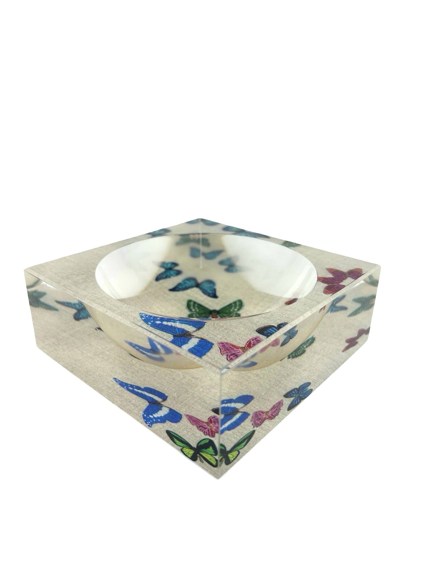 Petit Acrylic Bowl, Natural Butterfly - Bella Boutique