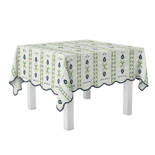 Rosemary Stripe Lagoon Square Game Tablecloth - Bella Boutique