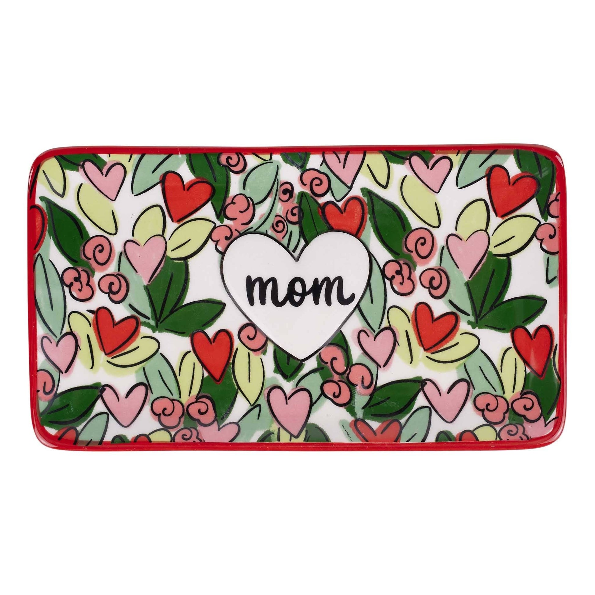 Mom Hearts & Flowers Trinket Tray - Bella Boutique