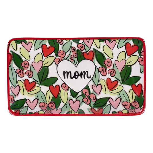 Mom Hearts & Flowers Trinket Tray - Bella Boutique
