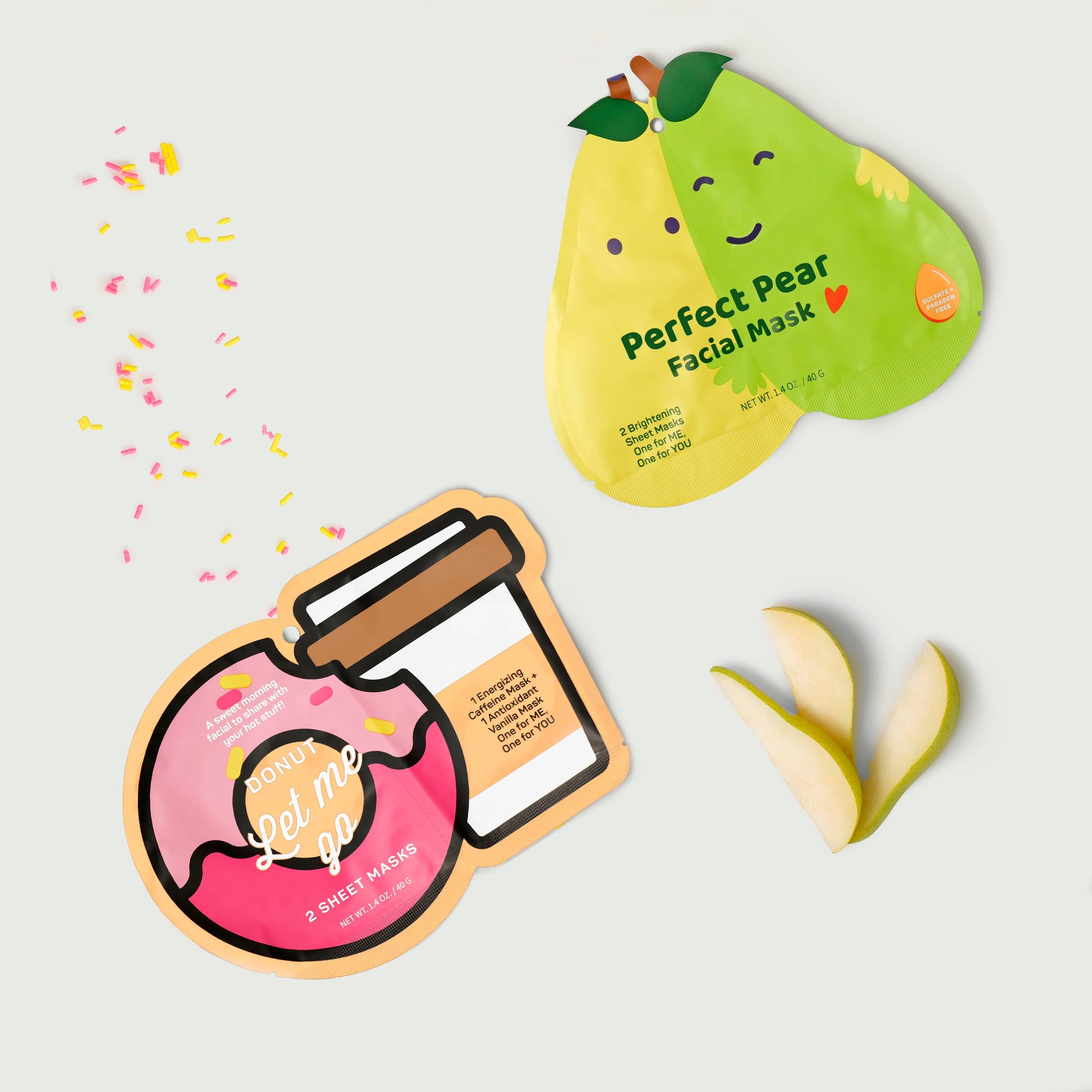 Donut Let Me Go & Perfect Pear Valentines' Face masks - 6 pk - Bella Boutique