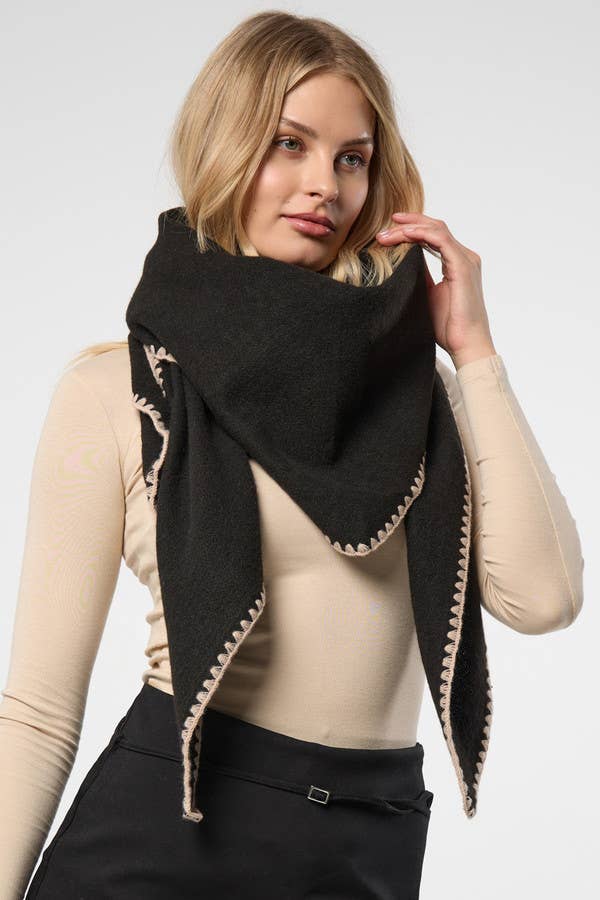 Knitted Triangle Shawl - Bella Boutique