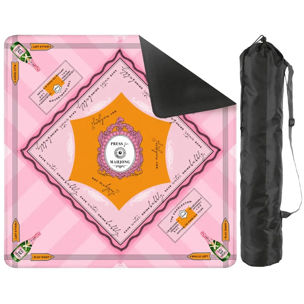 'Press for Mahjong' Mat | The Champagne & Mahj Collection - Bella Boutique