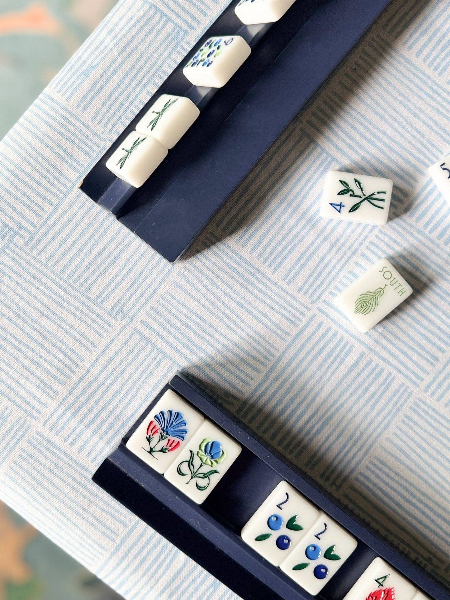 Table Throw - Striped, Uniform Blue - Bella Boutique