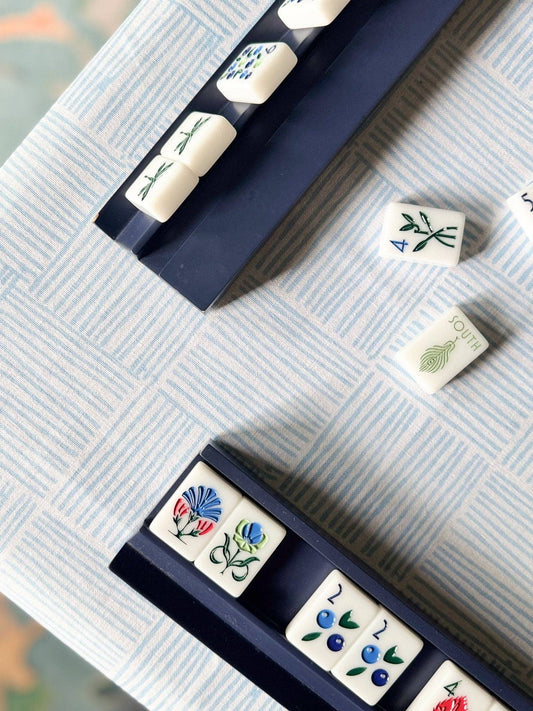 Table Throw - Striped, Uniform Blue - Bella Boutique