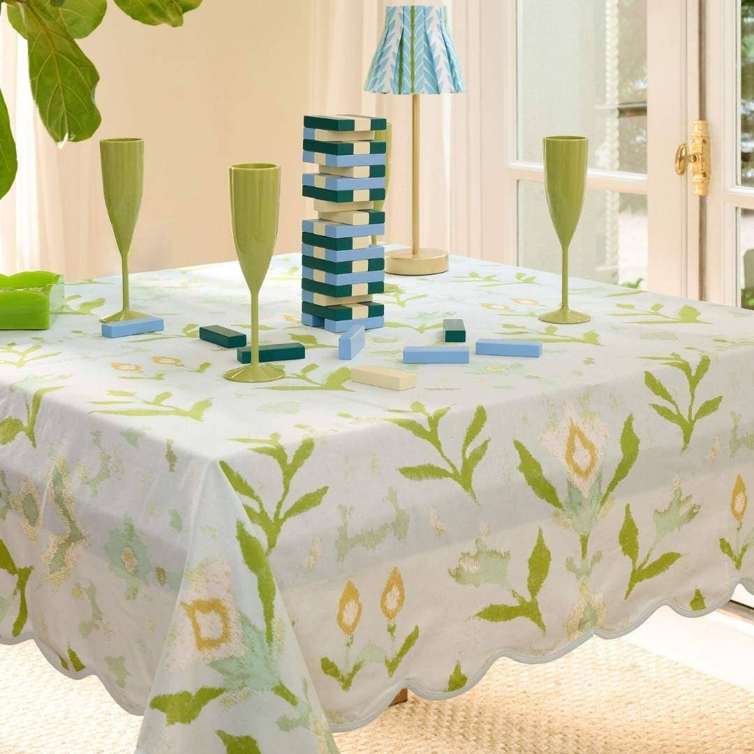 Petal Garden Aqua Square Game Tablecloth - Bella Boutique