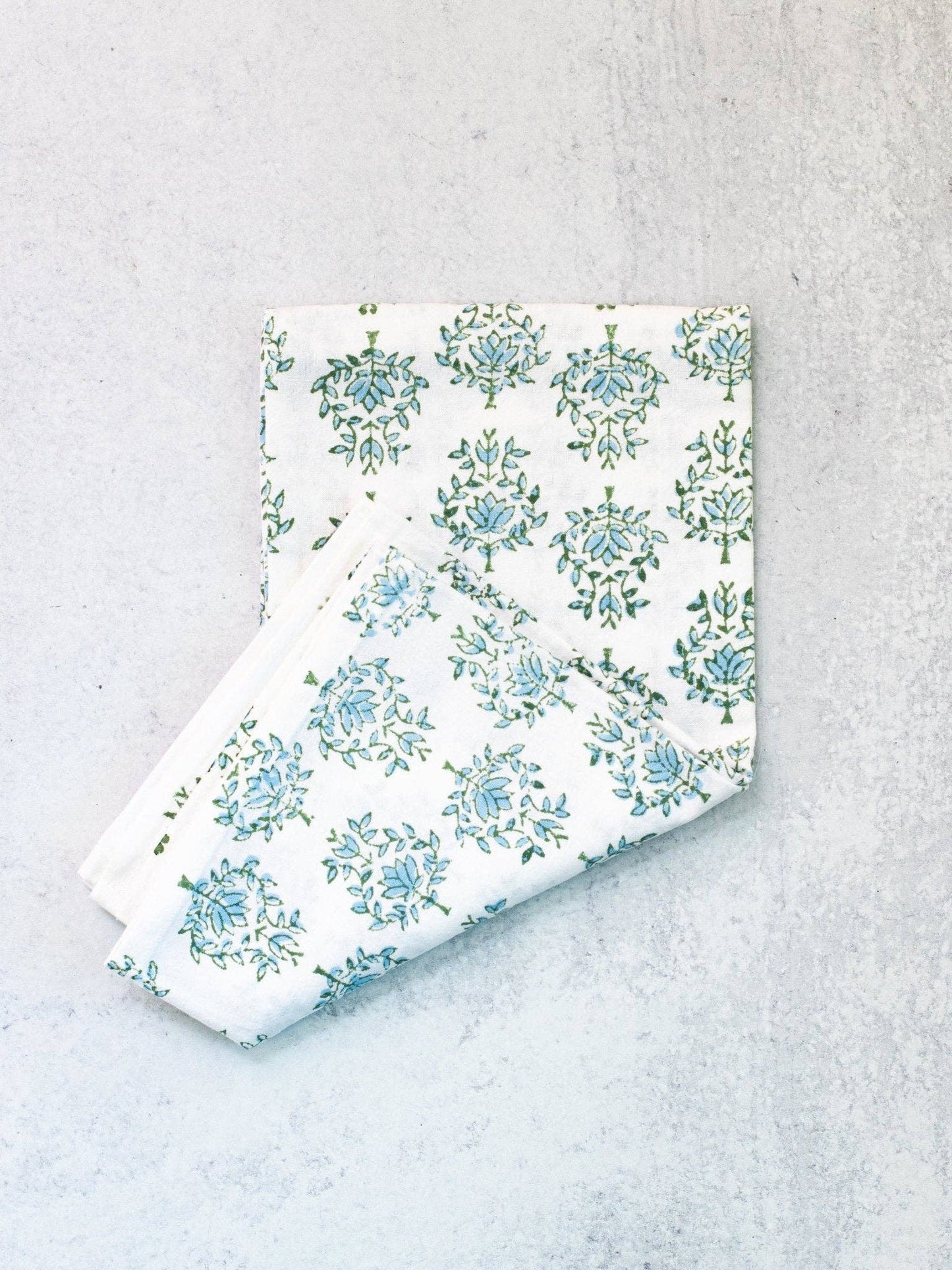 Tea Towel - Lotus, Sage & Uniform Blue - Bella Boutique