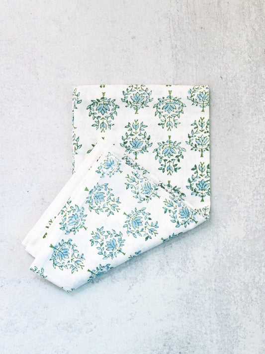 Tea Towel - Lotus, Sage & Uniform Blue - Bella Boutique