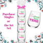 Mahjong Stemless 4 ct Set Wine Glasses "It's About Bam Time"