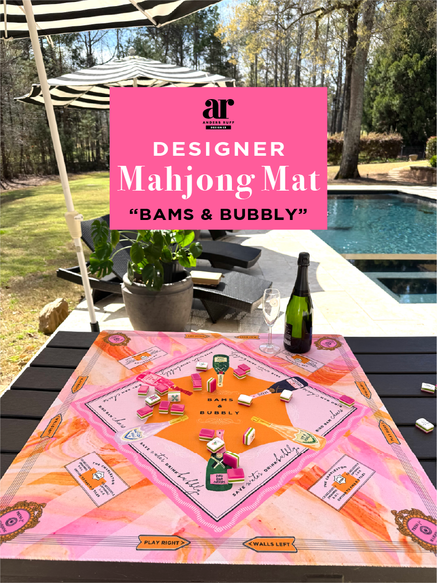 NEW NEOPRENE Bams & Bubbly Mahjong Mat | Champagne & Mahj - Bella Boutique