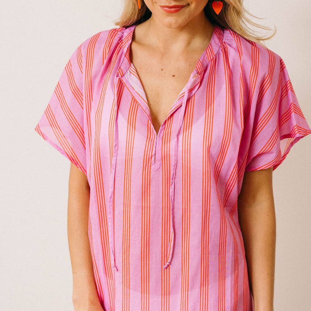 Orchid Pinstripe Cove Cover-Up - Bella Boutique