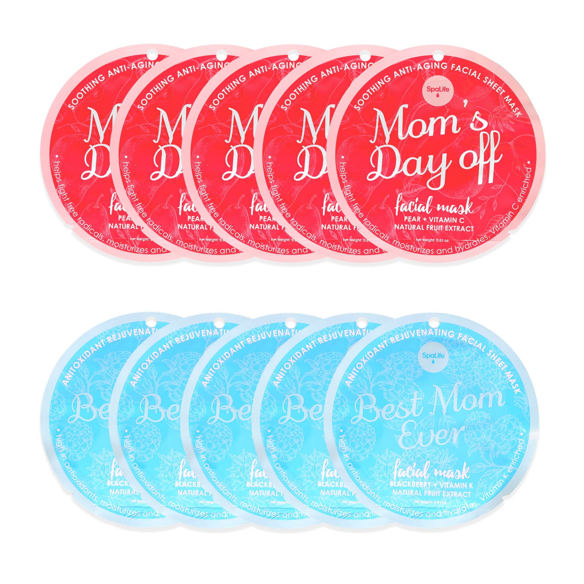 Mother's Day Rejuvenating & Soothing Facial Mask -10 Pk - Bella Boutique