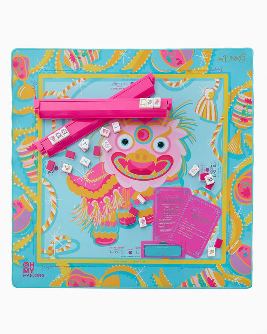 Glitterville Pink Dragon Mat Oh My Mahjong