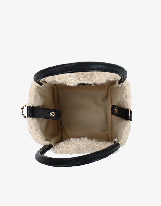 Hollace Mini Tote Shearling Cream - Bella Boutique
