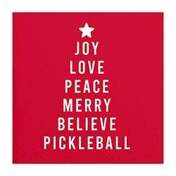 Joy Love Peace Pickleball Cocktail Napkin