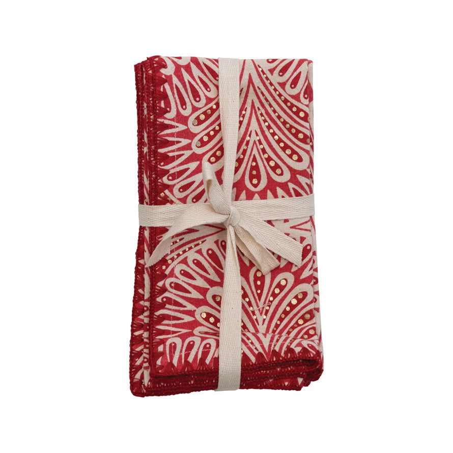 Red Pattern Holiday Napkins