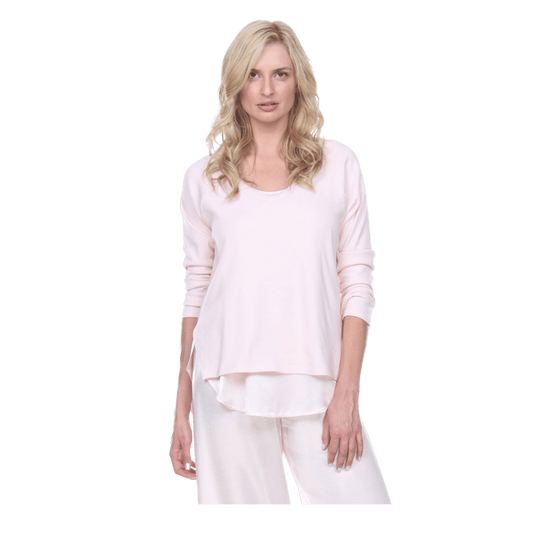 Frankie Rib Knit High/Low Sweatshirt with Slit - Bella Boutique